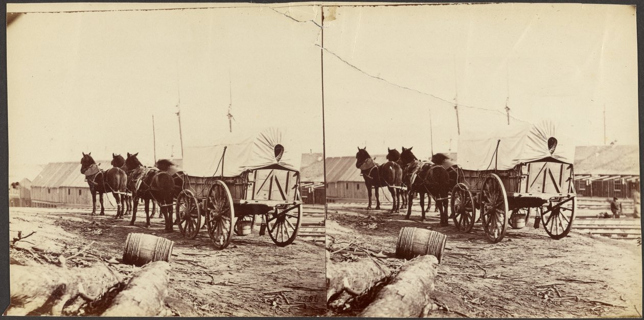 Armee-Wagen zum Versorgungslager, City Point, für Nachschub von Mathew B. Brady