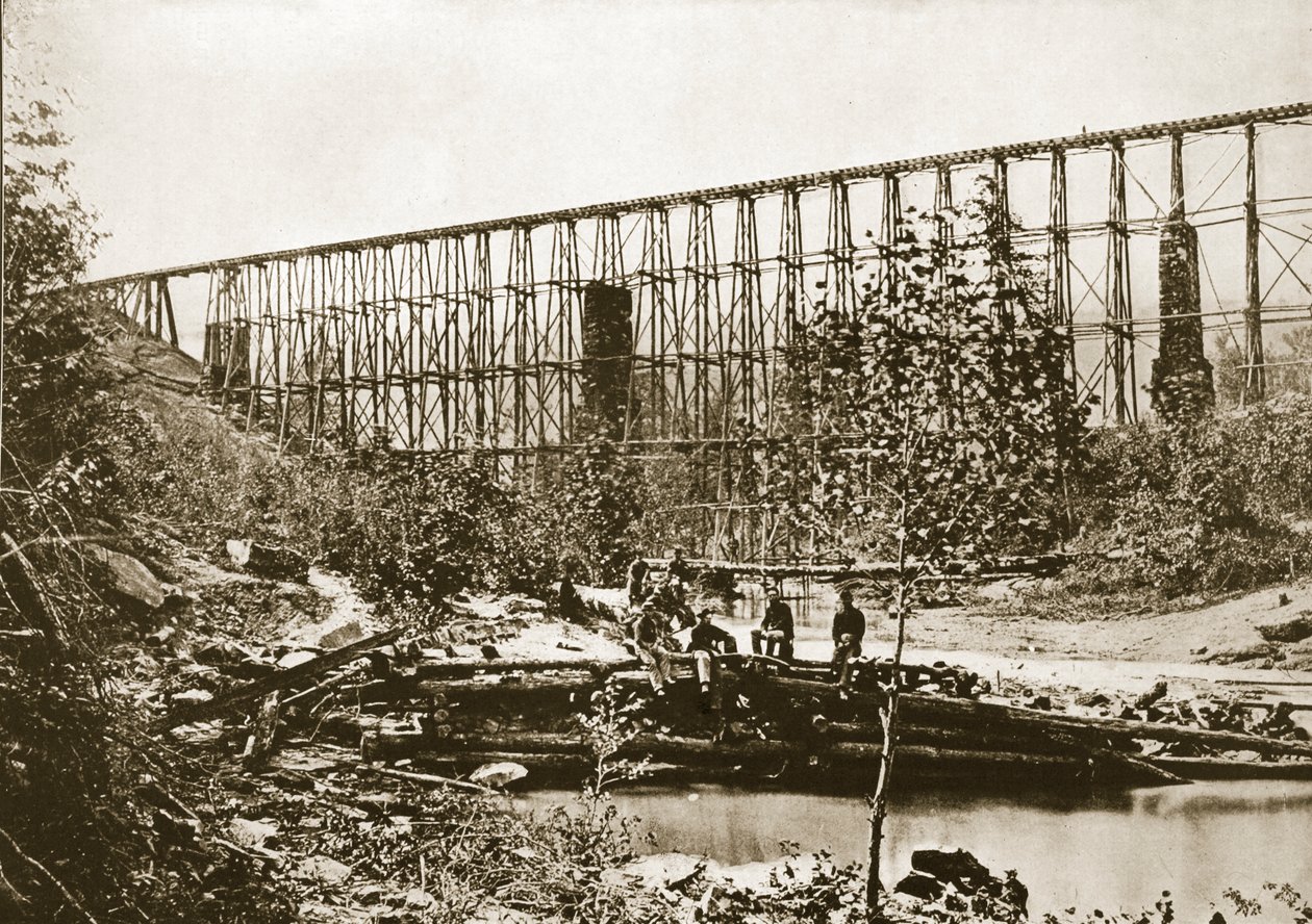 Falling Water Bridge, Nashville und Chattanooga Railroad, 1861-65 von Mathew B. Brady