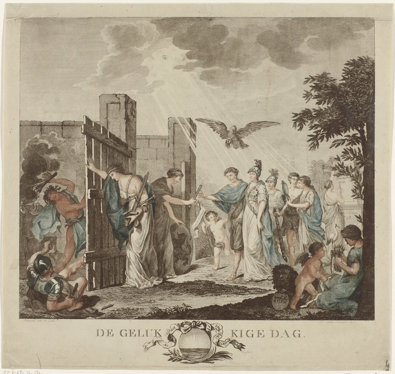 Allegorie auf die Wiederherstellung des Statthalters Wilhelm V., 1787 von Mathias de Sallieth