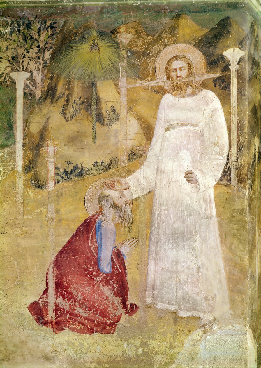 Die Vision des Heiligen Johannes auf Patmos, Detail aus der Kapelle des Heiligen Johannes, 1344-45 von Matteo di Giovanetto da Viterbo