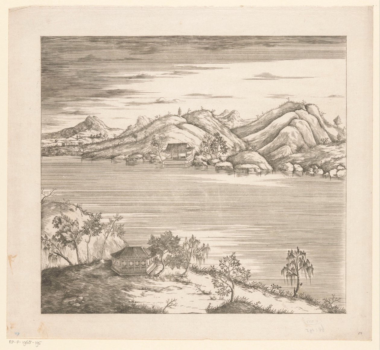Ansicht eines Teils des kaiserlichen Sommerpalastes in Chengde (Jehol ...