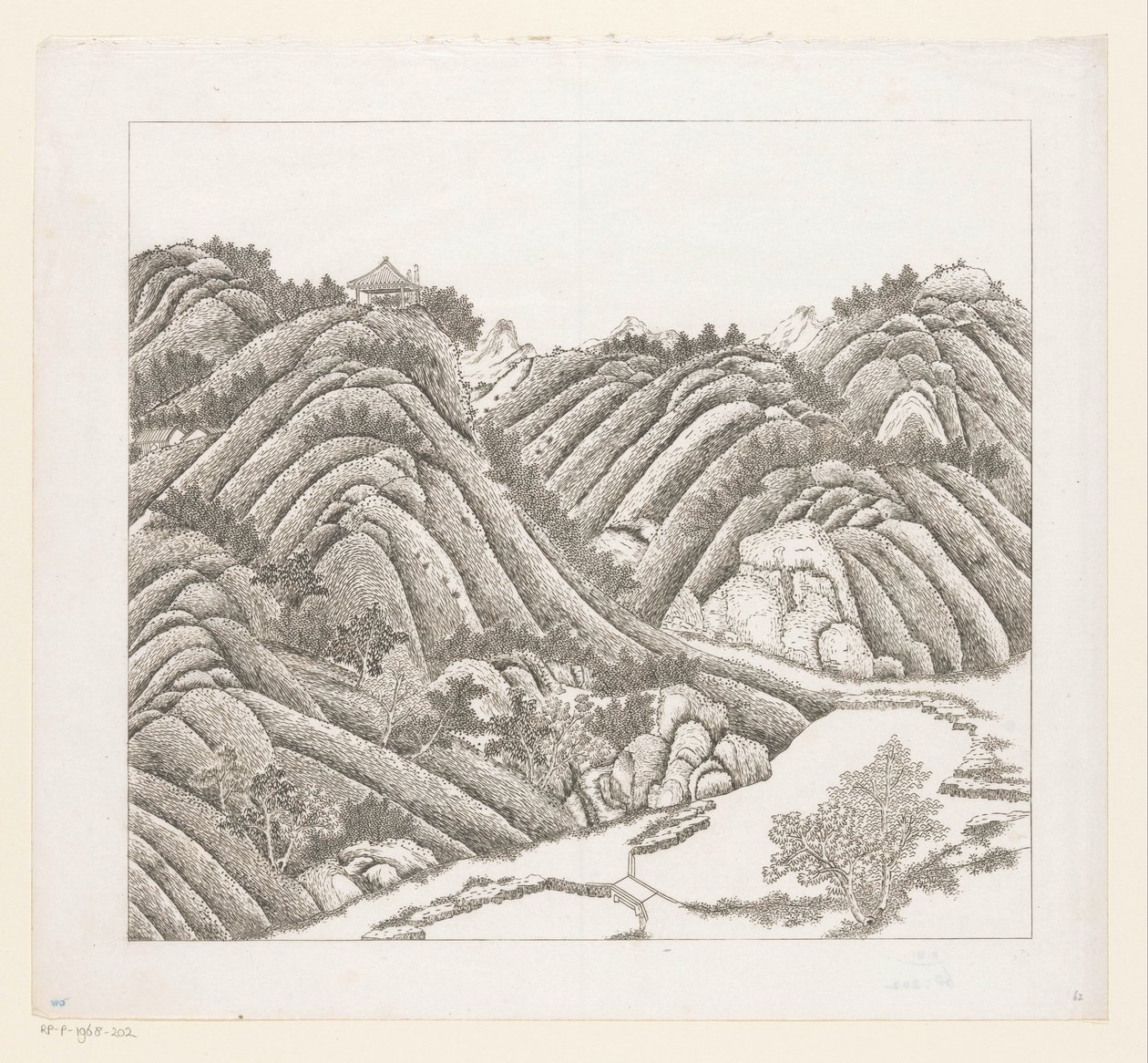 Ansicht eines Teils des kaiserlichen Sommerpalastes in Chengde (Jehol ...