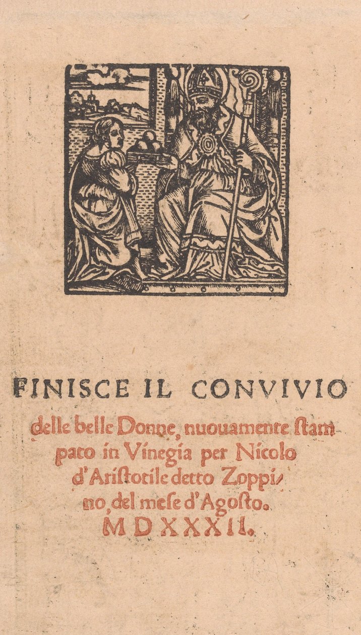 Convivio delle Belle Donne, Seite 22 verso, August 1532 von Matteo da Treviso