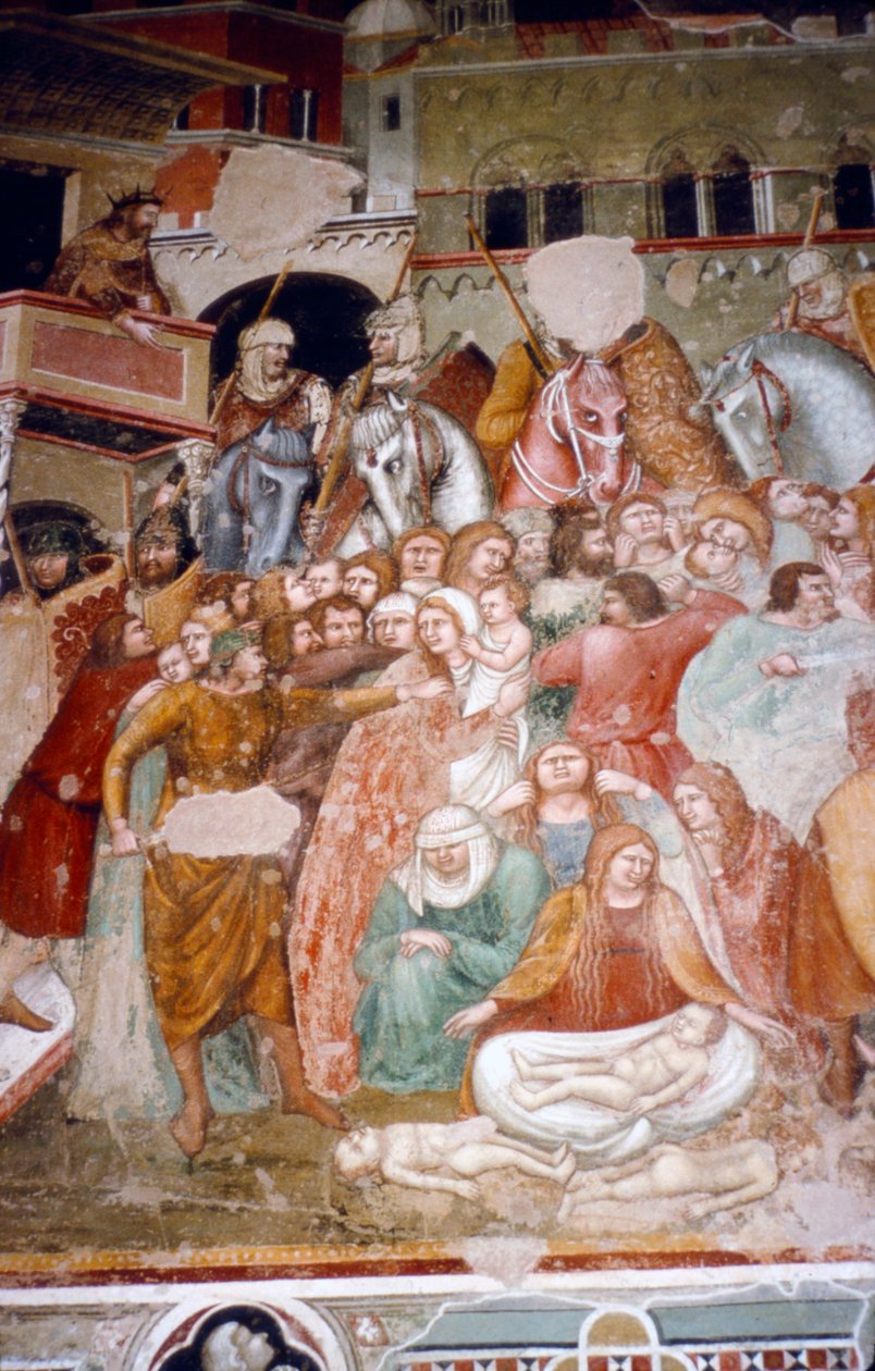 Massaker der Unschuldigen, Fresko in der Kirche Santi Agostino, Siena, 1482 von Matteo di Giovanni