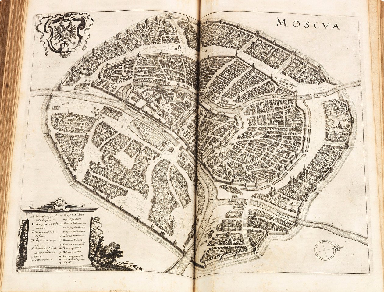 Karte von Moskau. Aus: Newe Archontologia cosmica von Johann Ludwig Gottfried von Matthaus the Elder Merian
