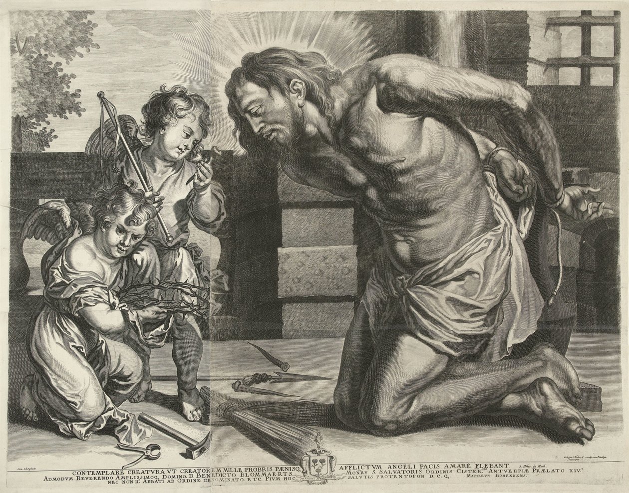 Christus kniend vor den Arma Christi von Mattheus Borrekens
