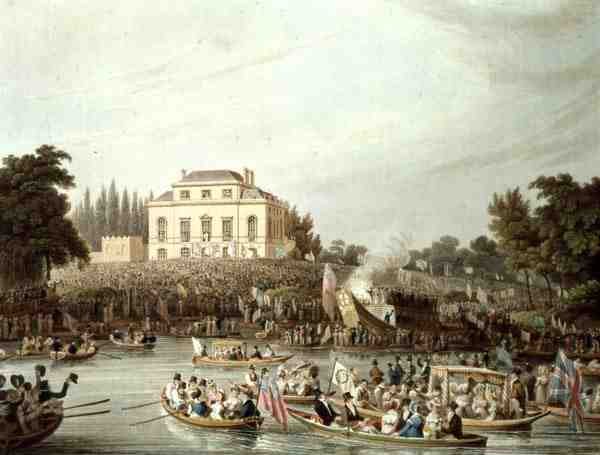 Ankunft der Wasserleute am Brandenburgh House von Matthew Dubourg