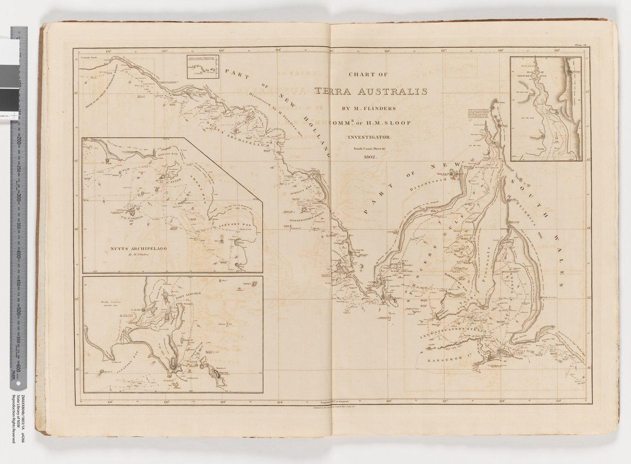 Karte von Terra Australis, Südküste, Blatt III von Matthew Flinders