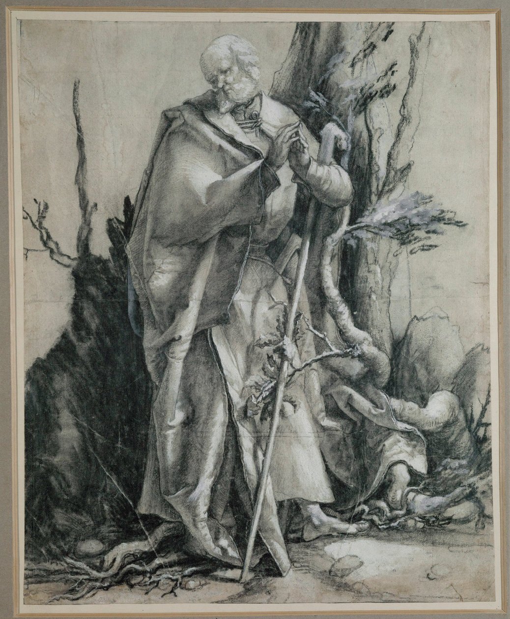 Heiliger mit Stab von Matthias Gruenewald
