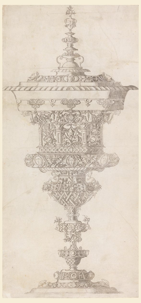 Stehender Becher mit Deckel, aus "Novum opus cratero graphicum..." von Matthias Zündt
