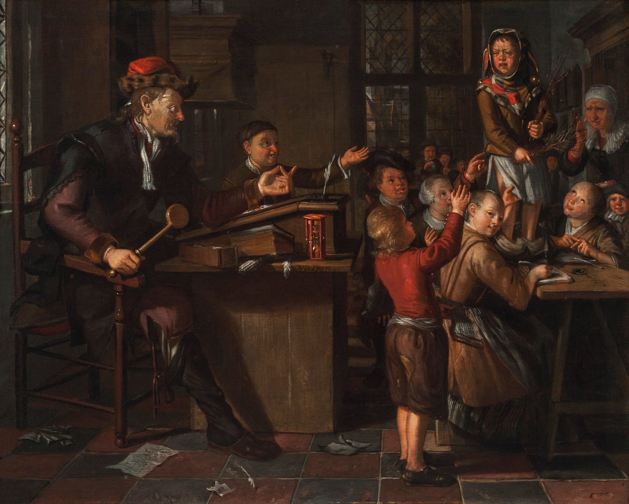 Das unruhige Klassenzimmer von Matthys Naiveu: Kunstdruck