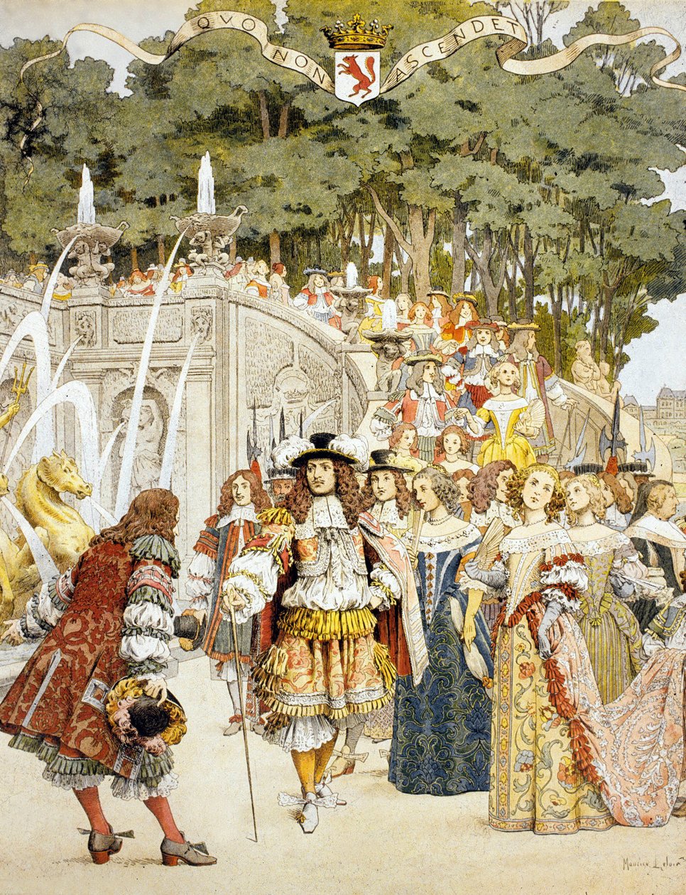 Nicolas Fouquet empfängt König Ludwig XIV. im Schloss Vaux Le Vicomte, Frankreich, 17. August 1661 von Maurice Leloir