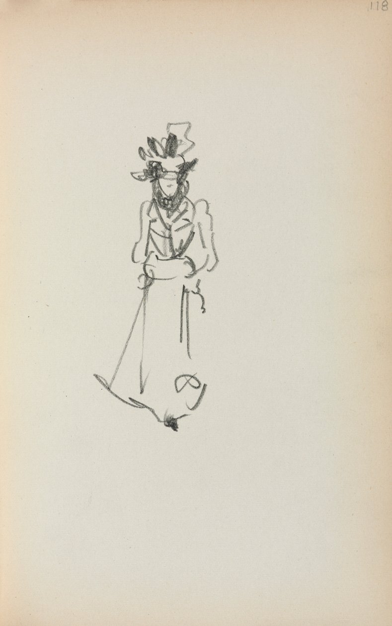 Italienisches Skizzenbuch: Stehende Frau Seite 118 von Maurice Brazil Prendergast