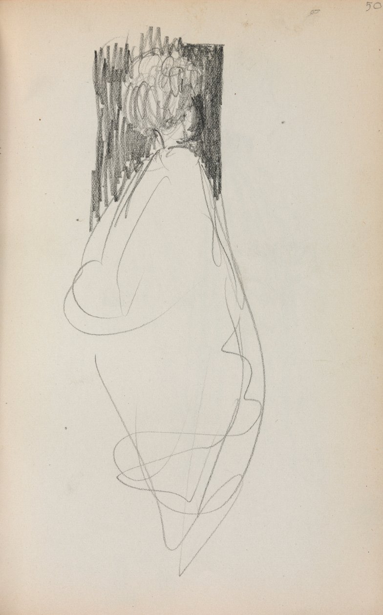 Italienisches Skizzenbuch: Stehende Frau, Seite 50, 1898-1899 von Maurice Brazil Prendergast