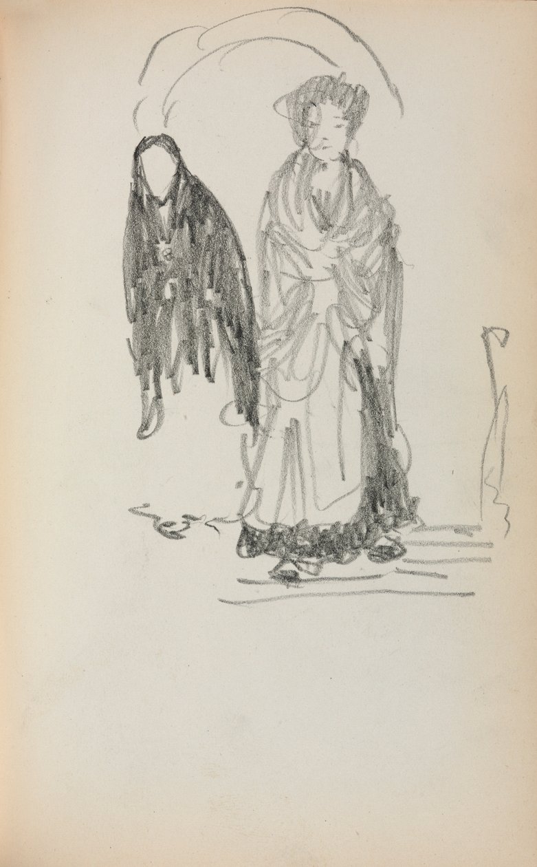 Italienisches Skizzenbuch: Zwei stehende Frauen Seite 123 von Maurice Brazil Prendergast