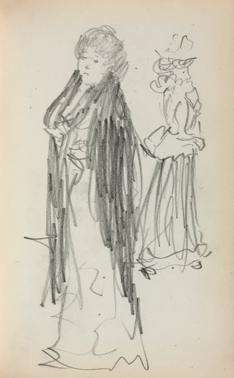 Italienisches Skizzenbuch: Zwei stehende Frauen Seite 129, 1898-1899 von Maurice Brazil Prendergast