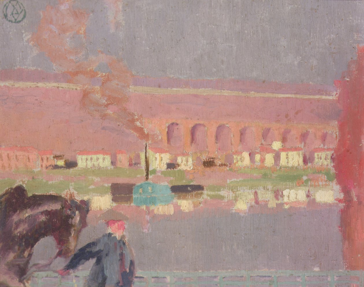 Viadukt Pecq, gesehen von der alten Brücke in Pecq von Maurice Denis