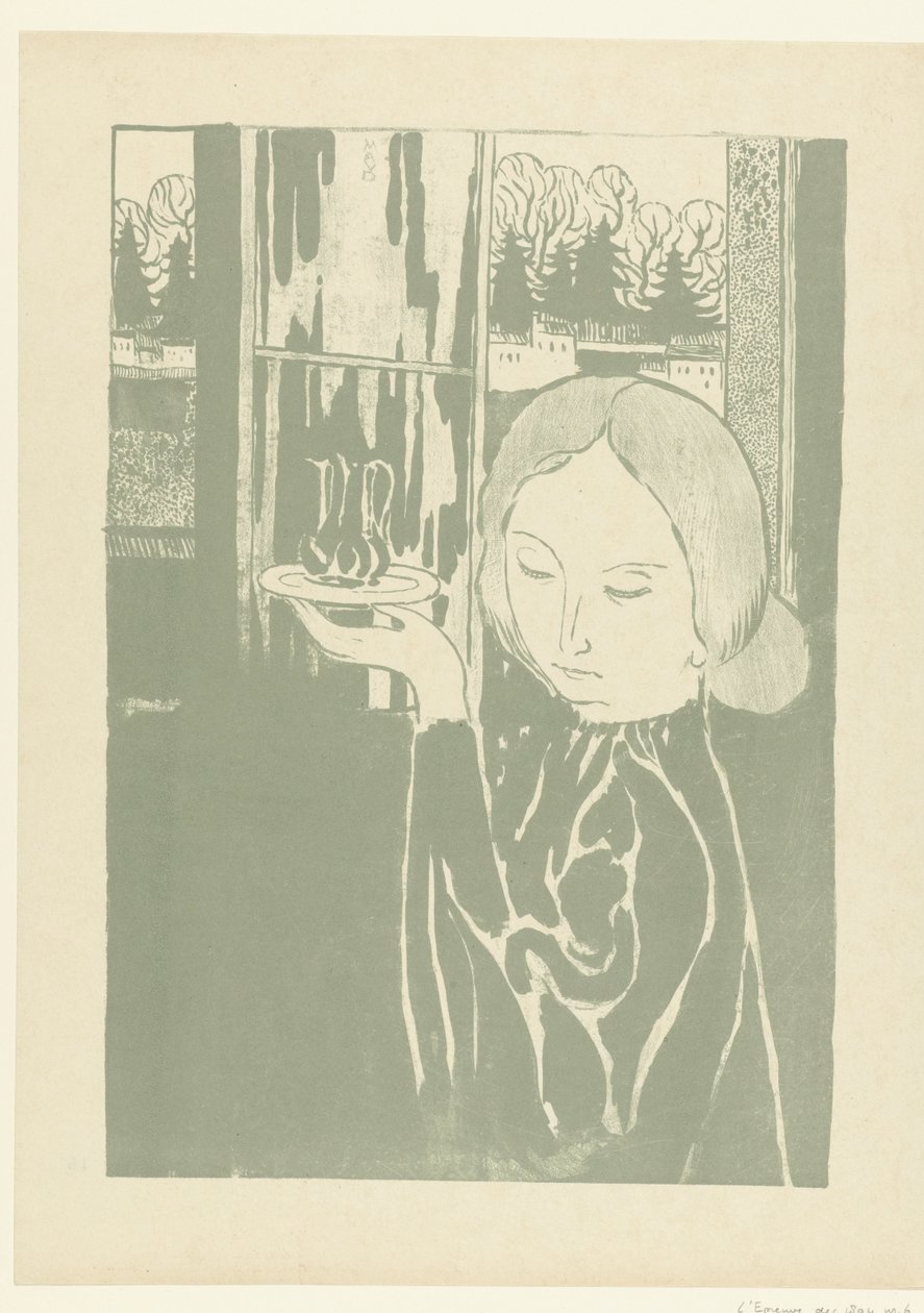 Frau mit Wasserkanne auf Tablett von Maurice Denis