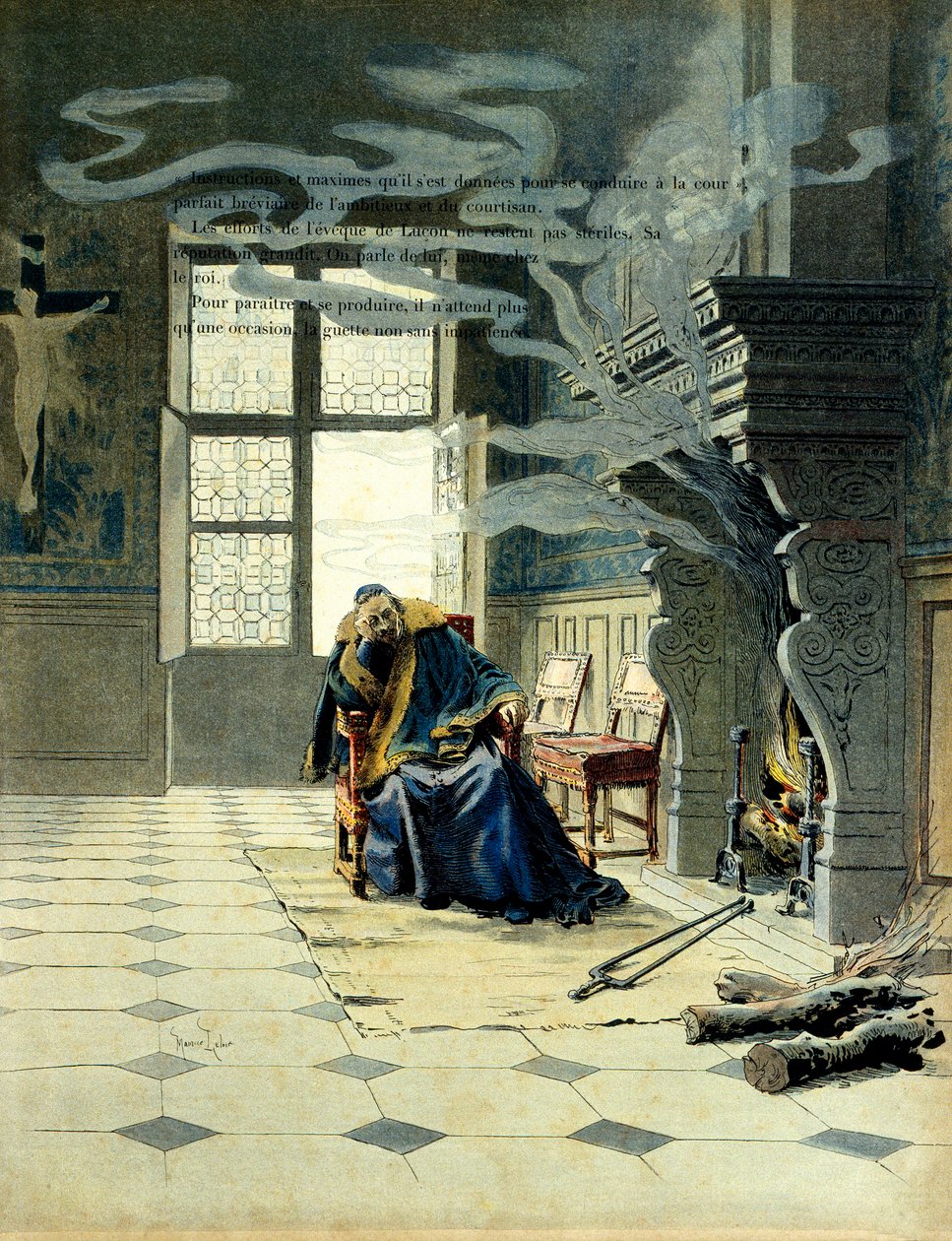 Geschichte Frankreichs: Im Bischofssitz von Luçon, der spätere Kardinal Richelieu (Armand Jean du Plessis) von Maurice Leloir