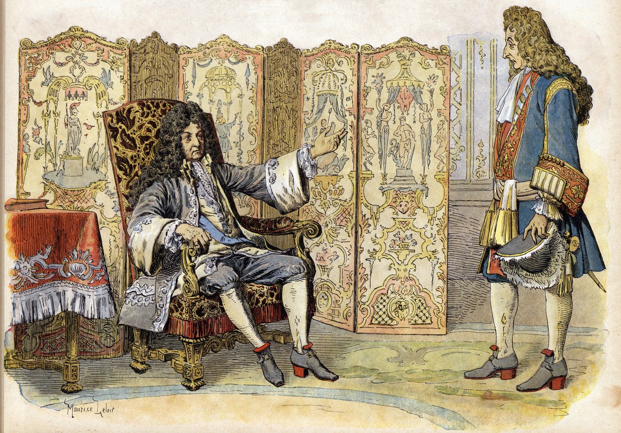 Im Jahr 1712, Ludwig XIV., genannt der Sonnenkönig von Maurice Leloir