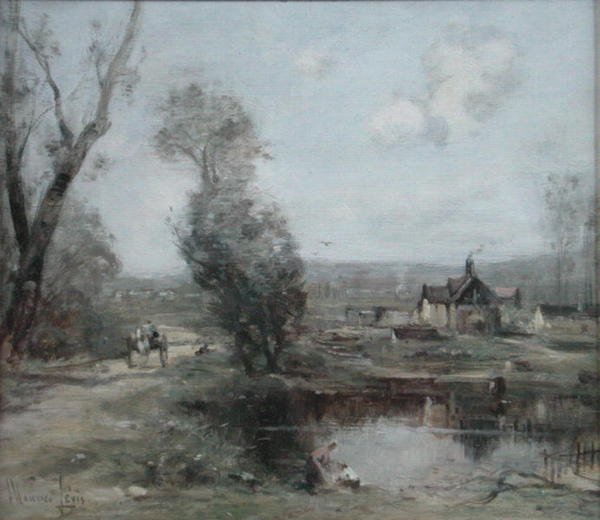 Ein Weg an einem Fluss in Nordfrankreich von Maurice Levis
