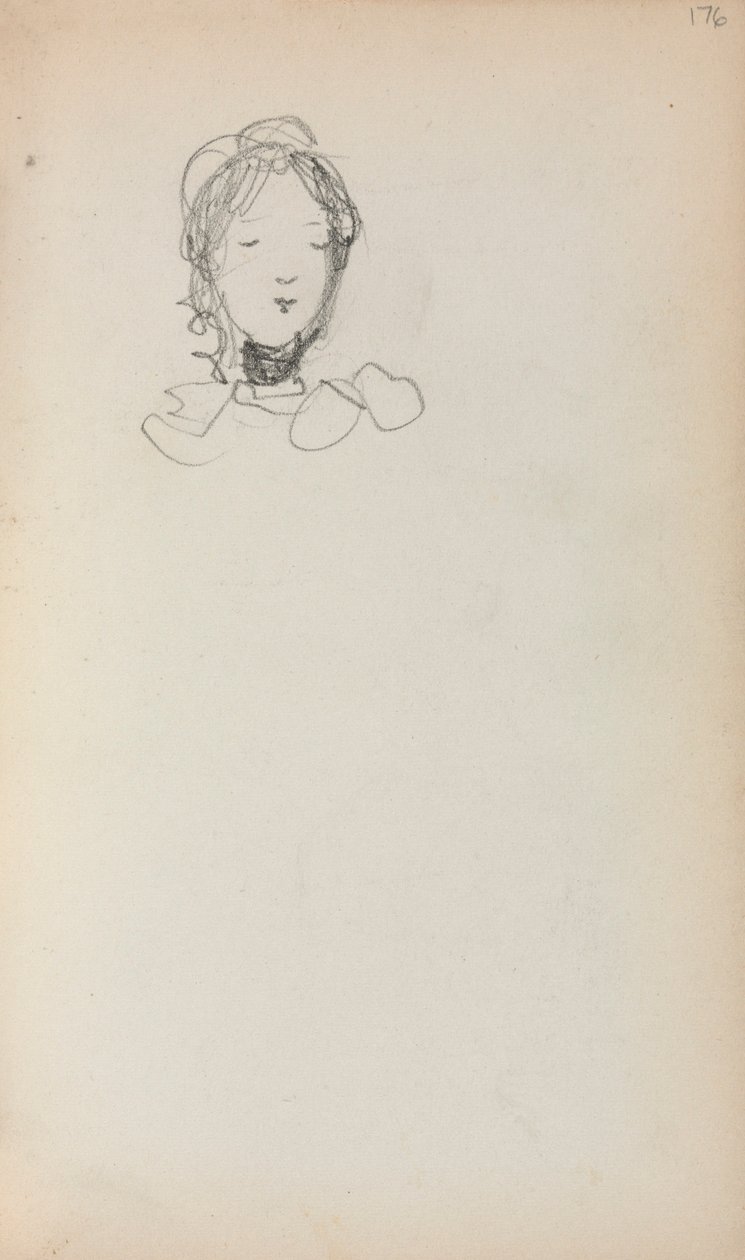 Italienisches Skizzenbuch: Kopf eines Mädchens (Seite 176) von Maurice Prendergast