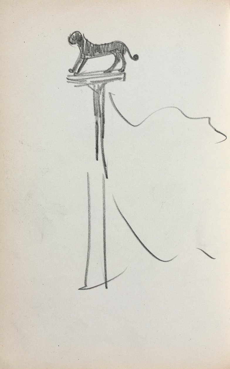 Italienisches Skizzenbuch: San Marco Löwe (?) (Seite 39) von Maurice Prendergast
