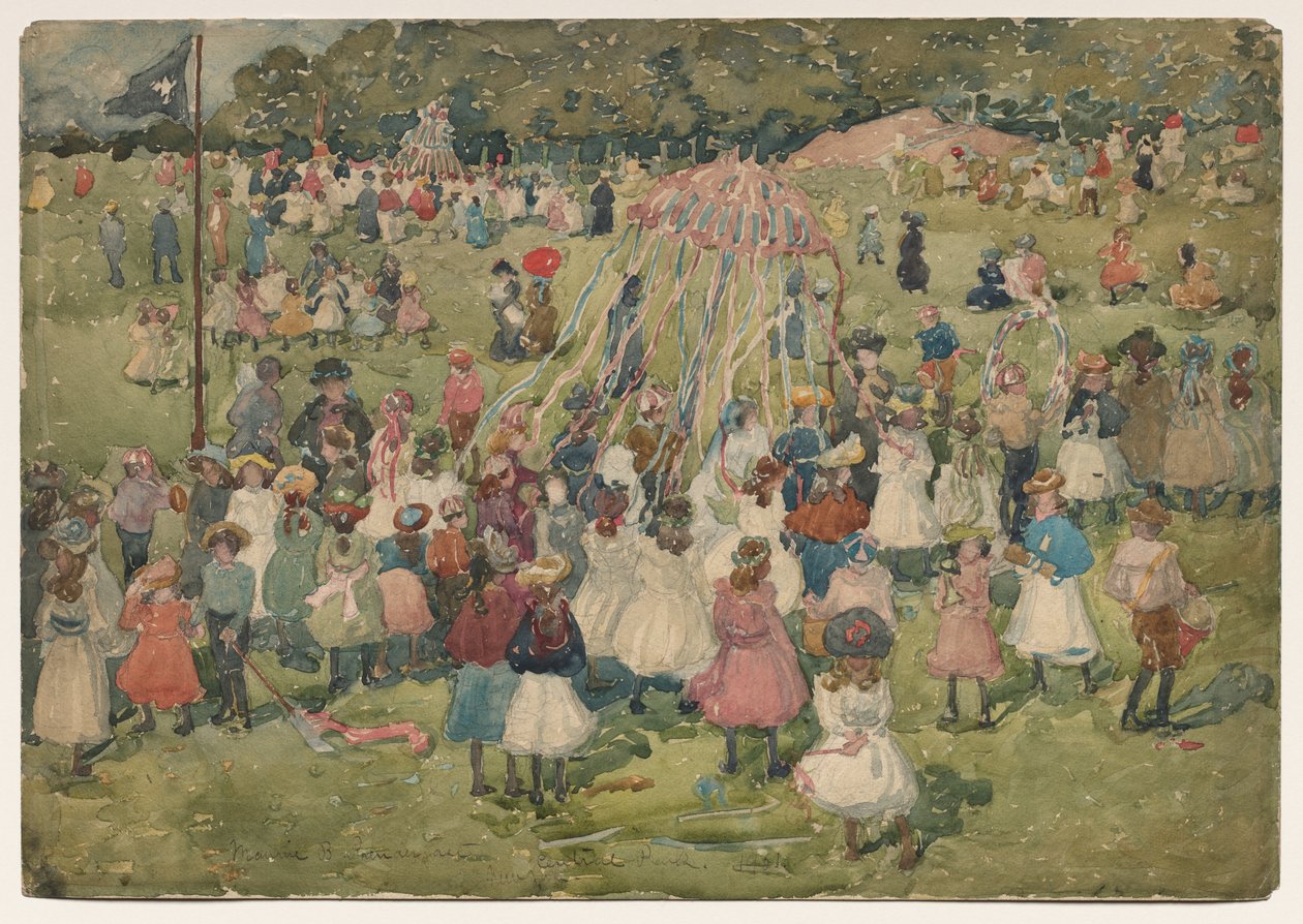 Maifeiertag im Central Park von Maurice Brazil Prendergast