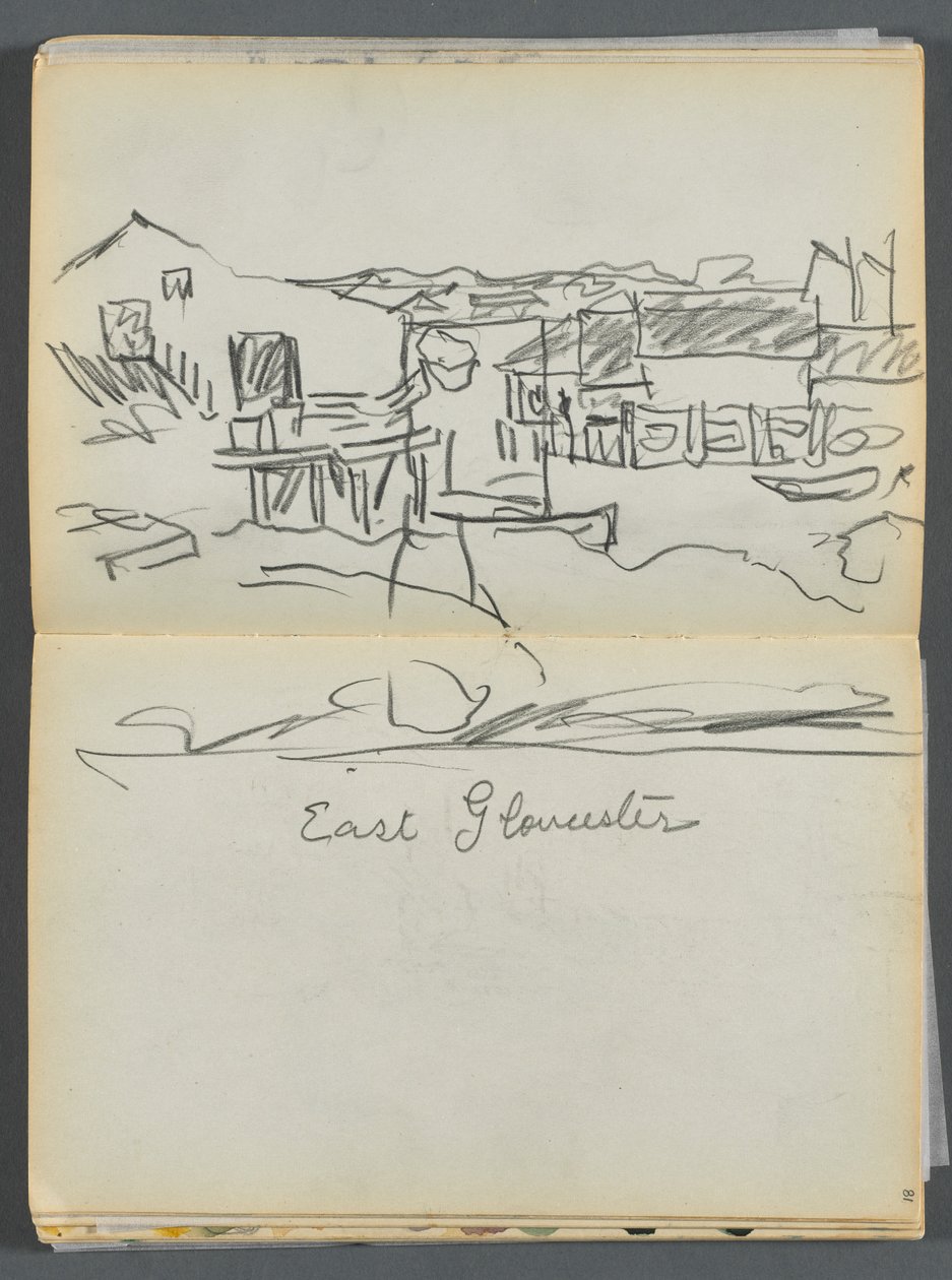 Skizzenbuch - Das Granitküstenhotel, Rockport, Seite 080 & 81: "East Gloucester" von Maurice Prendergast