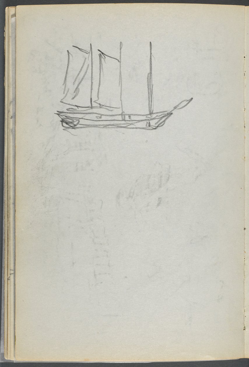 Skizzenbuch, Die Dells, Nr. 127, Seite 106: Segelboot von Maurice Prendergast