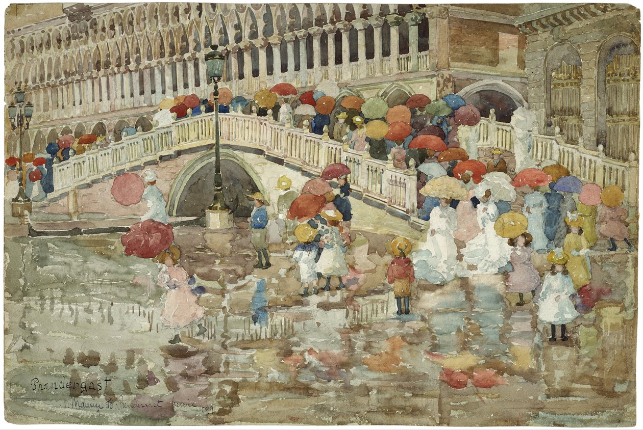 Regenschirme im Regen von Maurice Prendergast