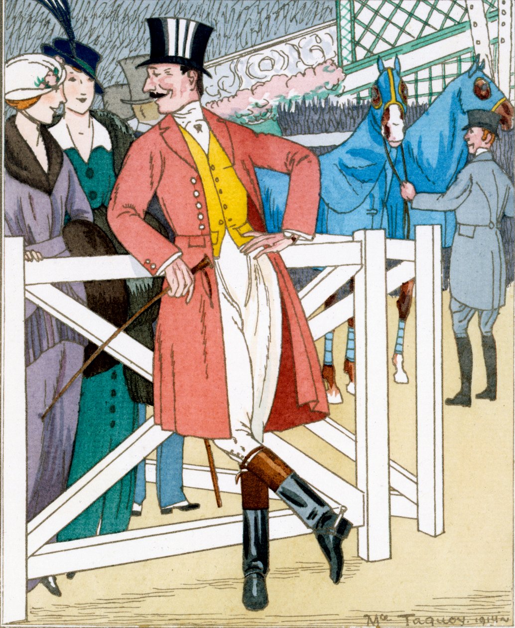 "Gazette du Bon Ton": Nr. 4, Les Propos Desobligeants, tenue pour le Concours Hippique von Maurice Taquoy
