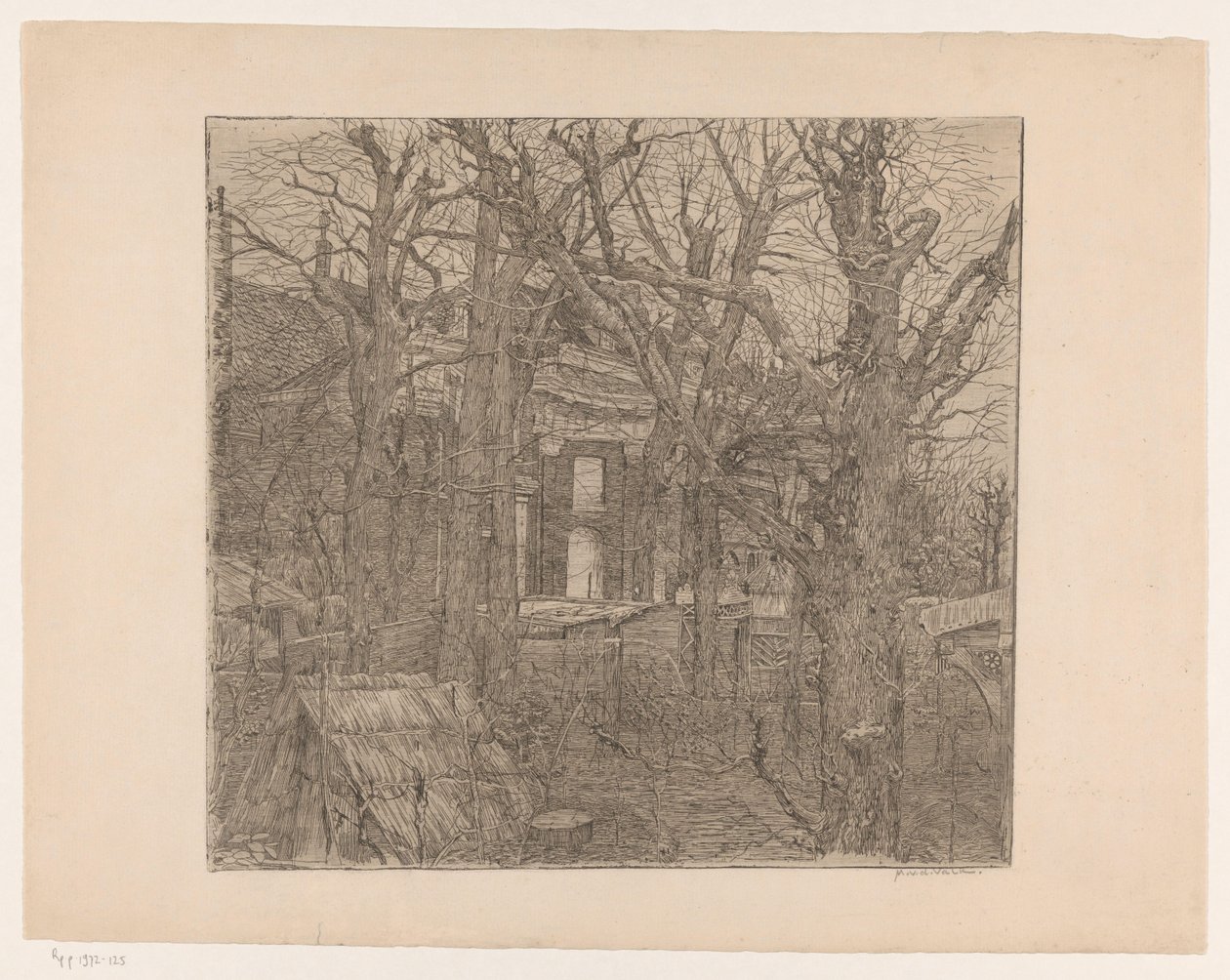 Bäume um ein Haus von Maurits van der Valk (signed by artist)