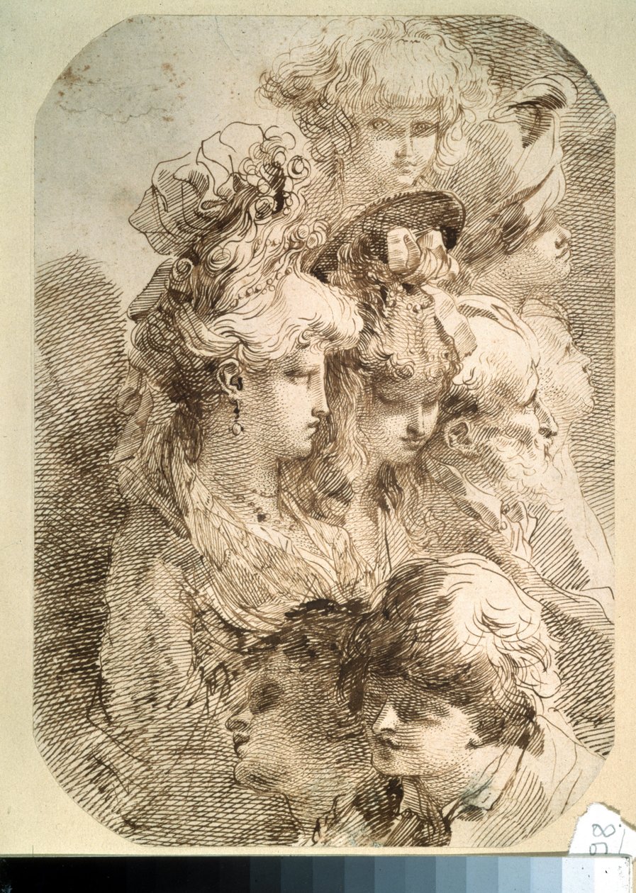 Studie von acht Köpfen von Mauro Gandolfi