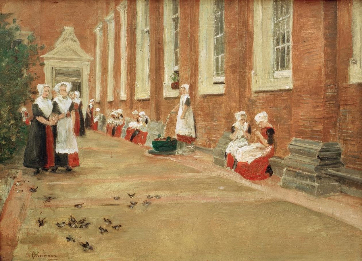 Freistunde im Amsterdamer Waisenhaus von Max Liebermann