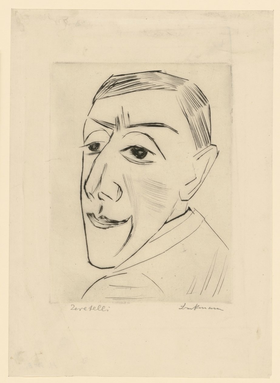 Bildnis des Schauspielers N. M. Zeretelli (Blatt 4 aus: Die dritte Ganymed-Mappe) von Max Beckmann