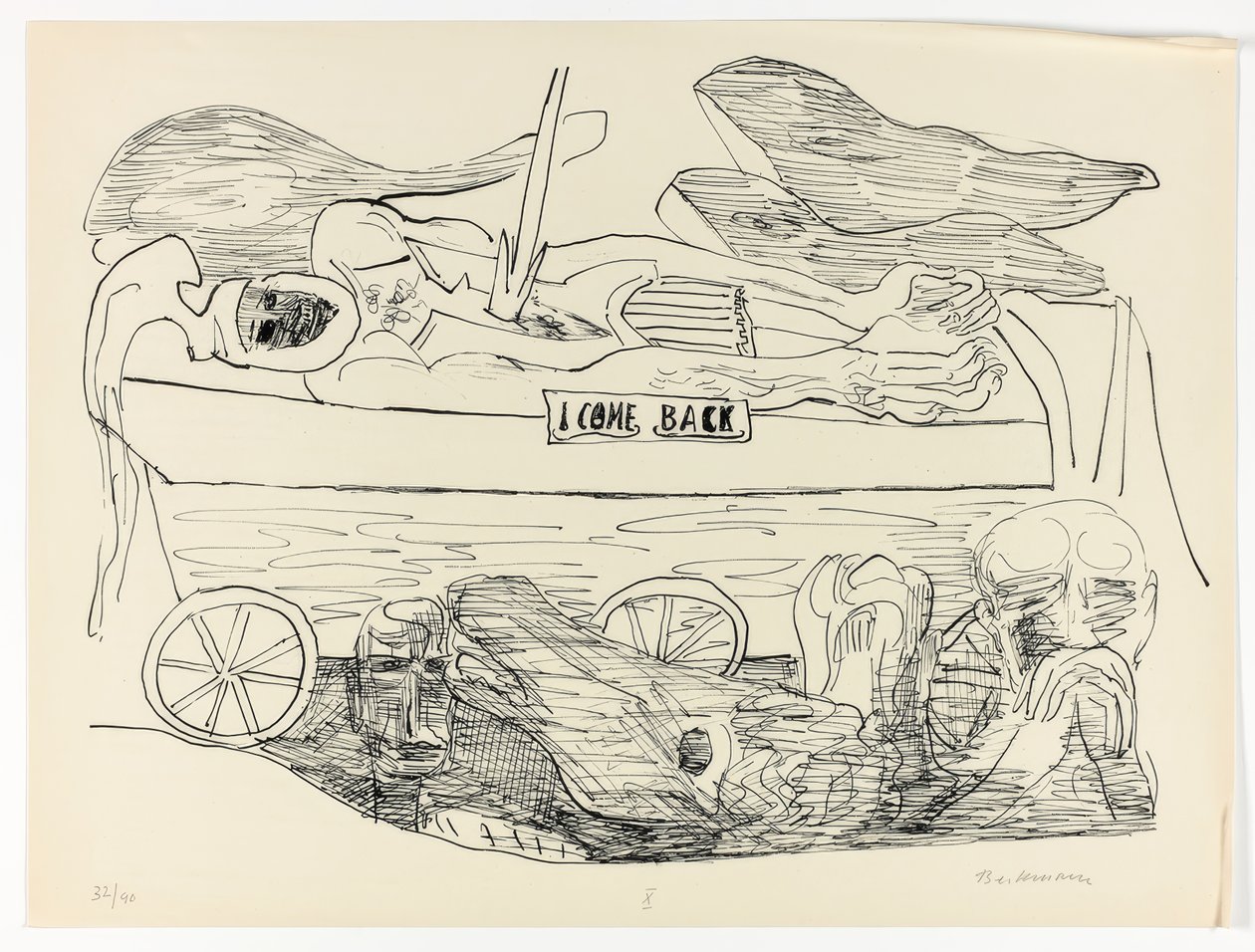 Traum vom Krieg, Platte 10 aus Tag und Traum von Max Beckmann