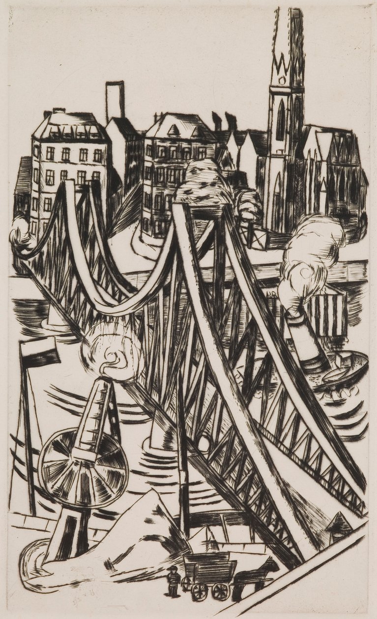 Große Brücke (Eiserner Steg in Frankfurt am Main) von Max Beckmann