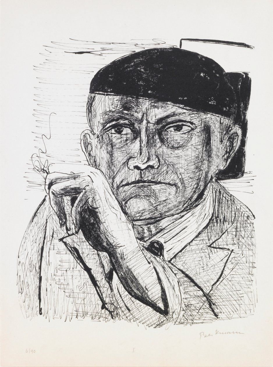 Selbstporträt, Platte 1 aus dem Portfolio „Tag und Traum“ von Max Beckmann