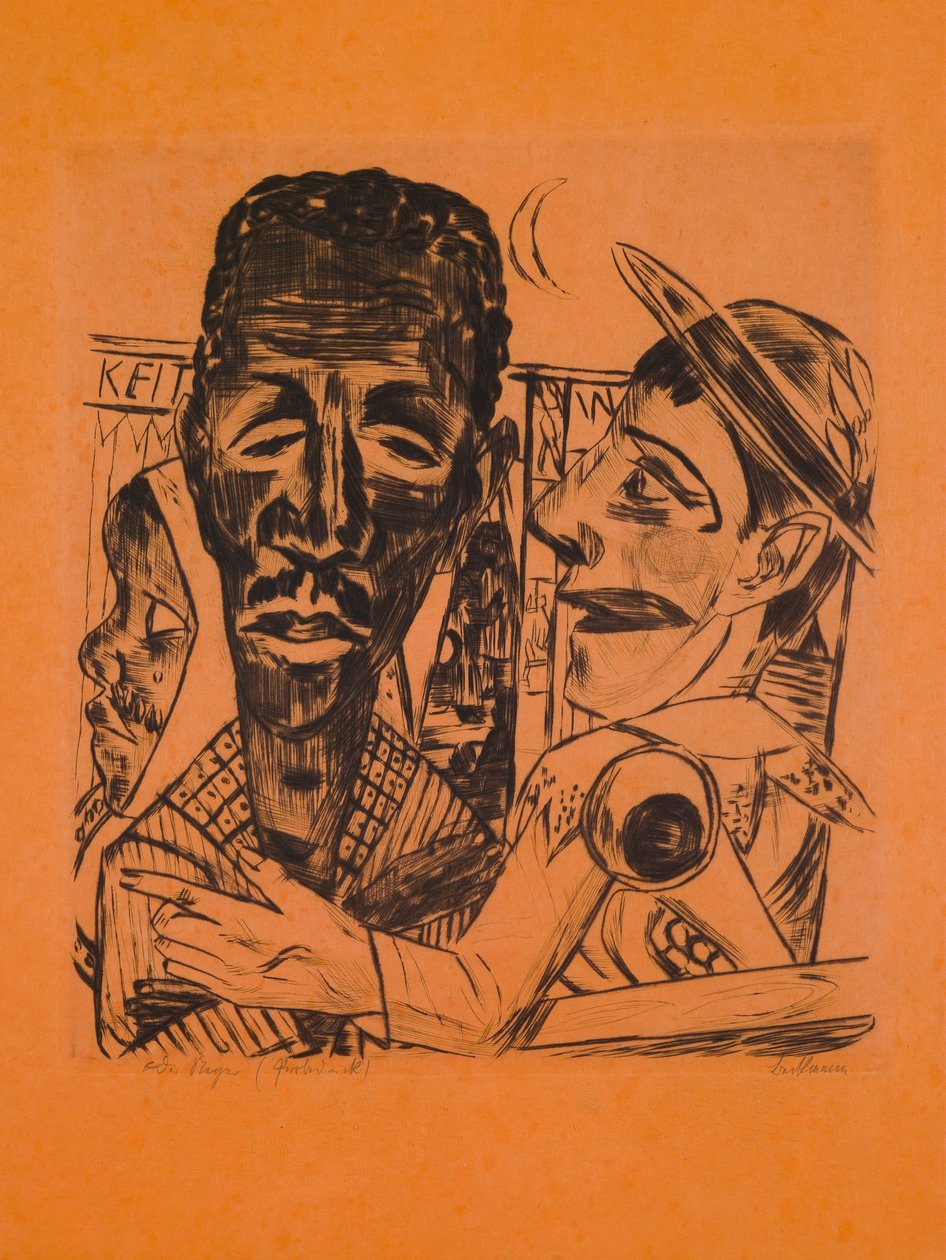 Der Schwarze, Tafel 6 aus der Mappe „Jahrmarkt“ von Max Beckmann