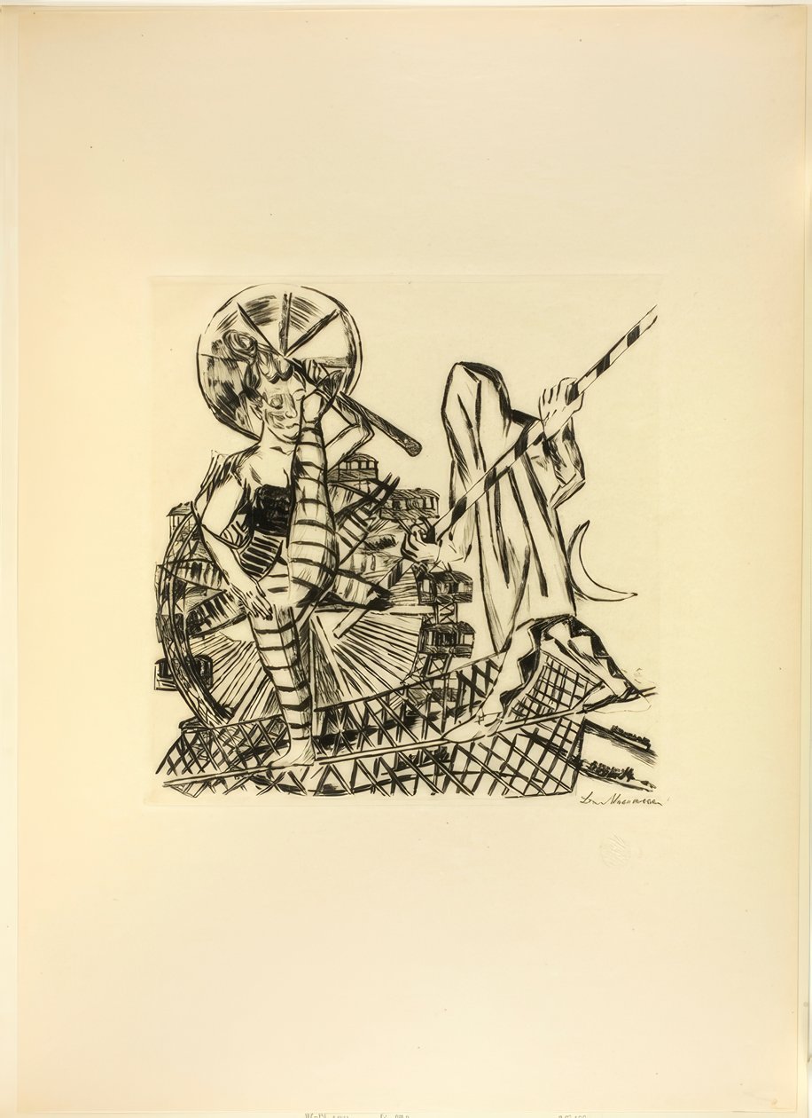 Die Seiltänzer, Platte acht aus Jahrmarkt von Max Beckmann