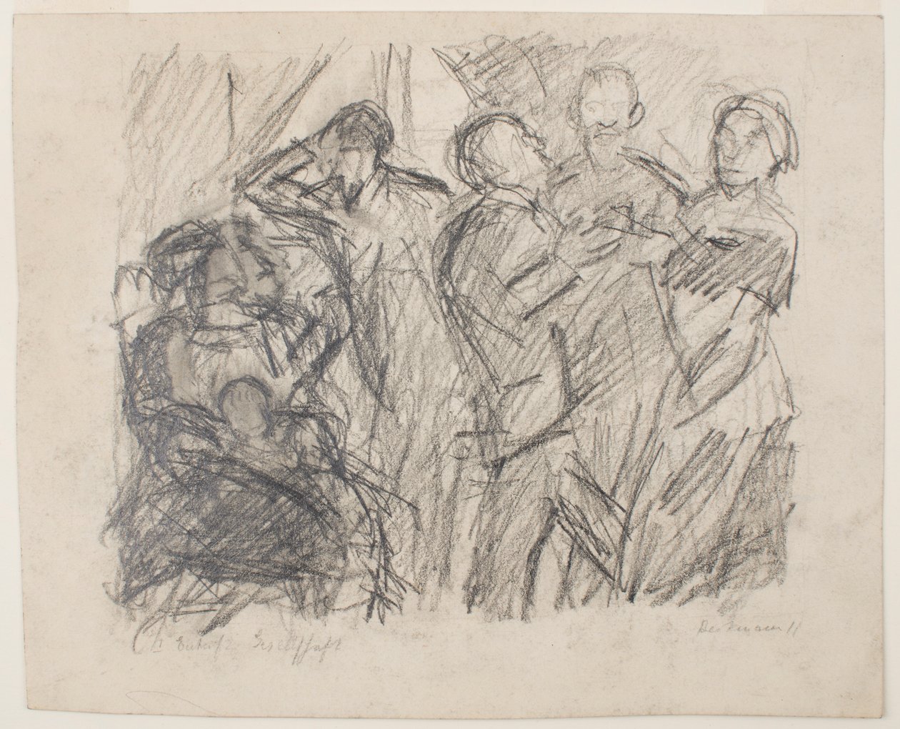 auf recto: I [Erster] Entwurf für Gesellschaftsparty von Max Beckmann