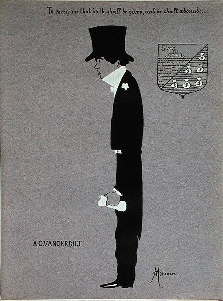 Karikatur von Alfred Gwynne Vanderbilt (1877-1915), aus 