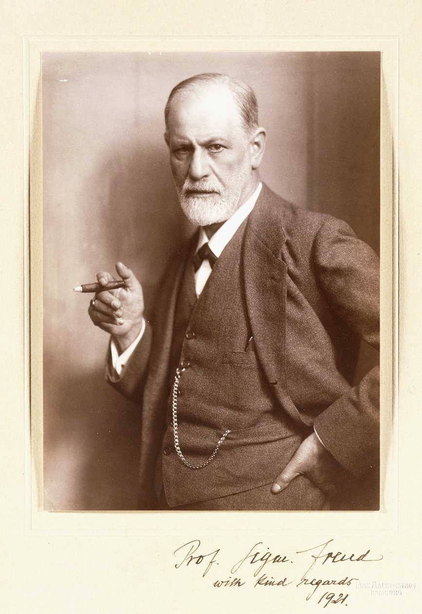 Ein signiertes Foto von Sigmund Freud, ca. 1921 von Max Halberstadt