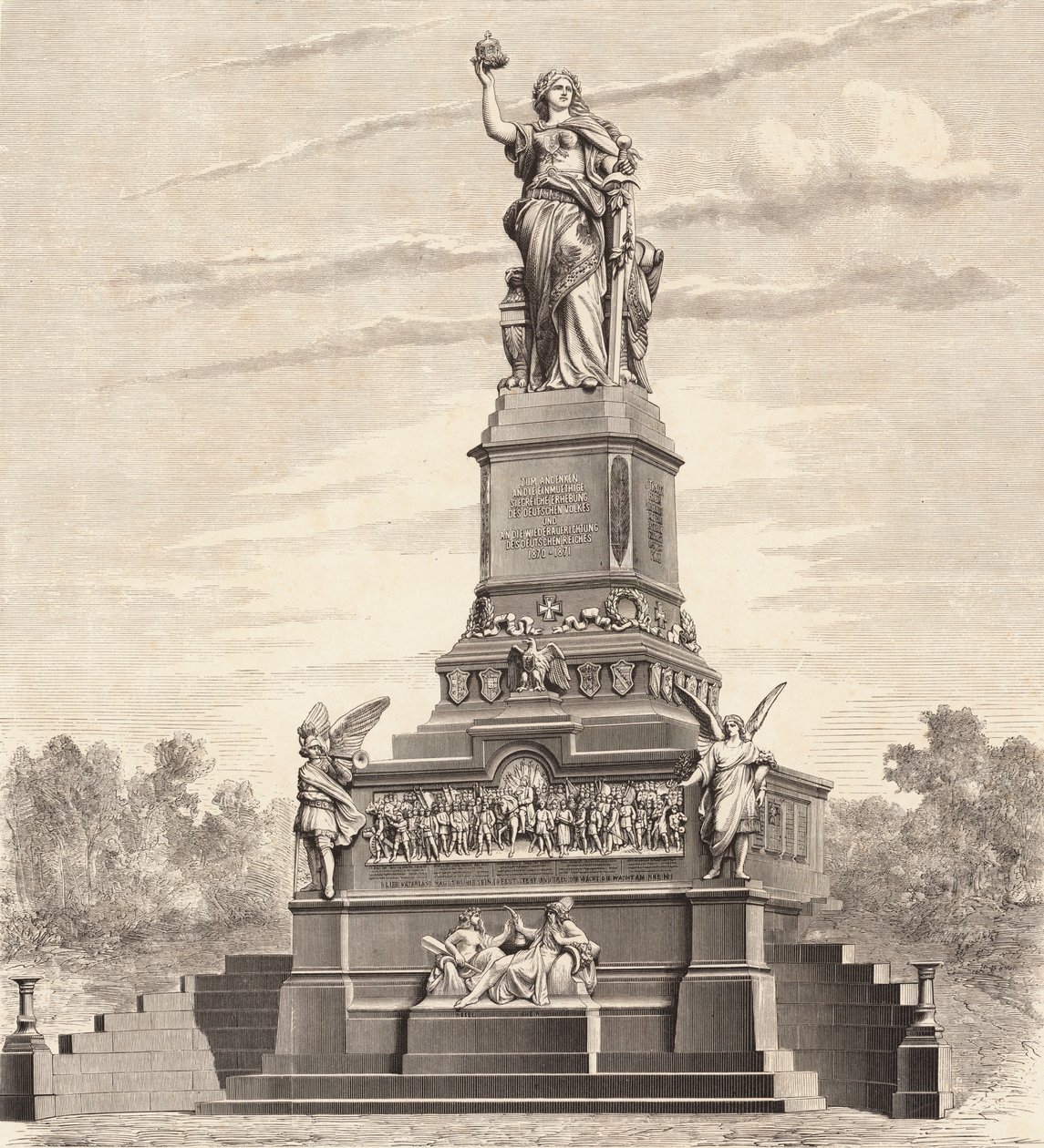 Niederwalddenkmal, Denkmal zur Erinnerung an die Einigung Deutschlands von Max Henze-Dassau