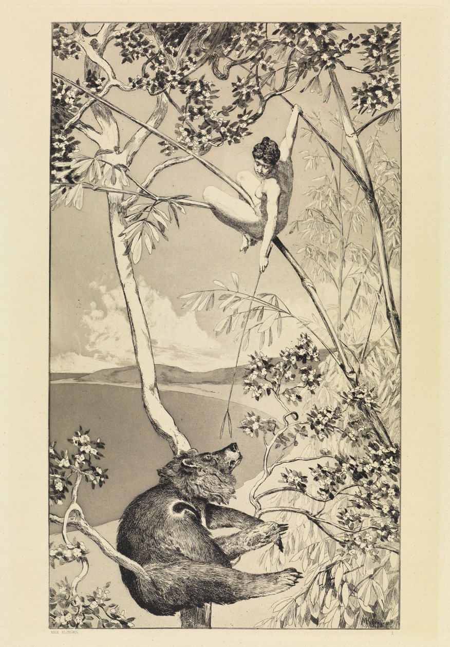 Bär und Elfe (Intermezzi, Opus IV, Blatt 1) von Max Klinger