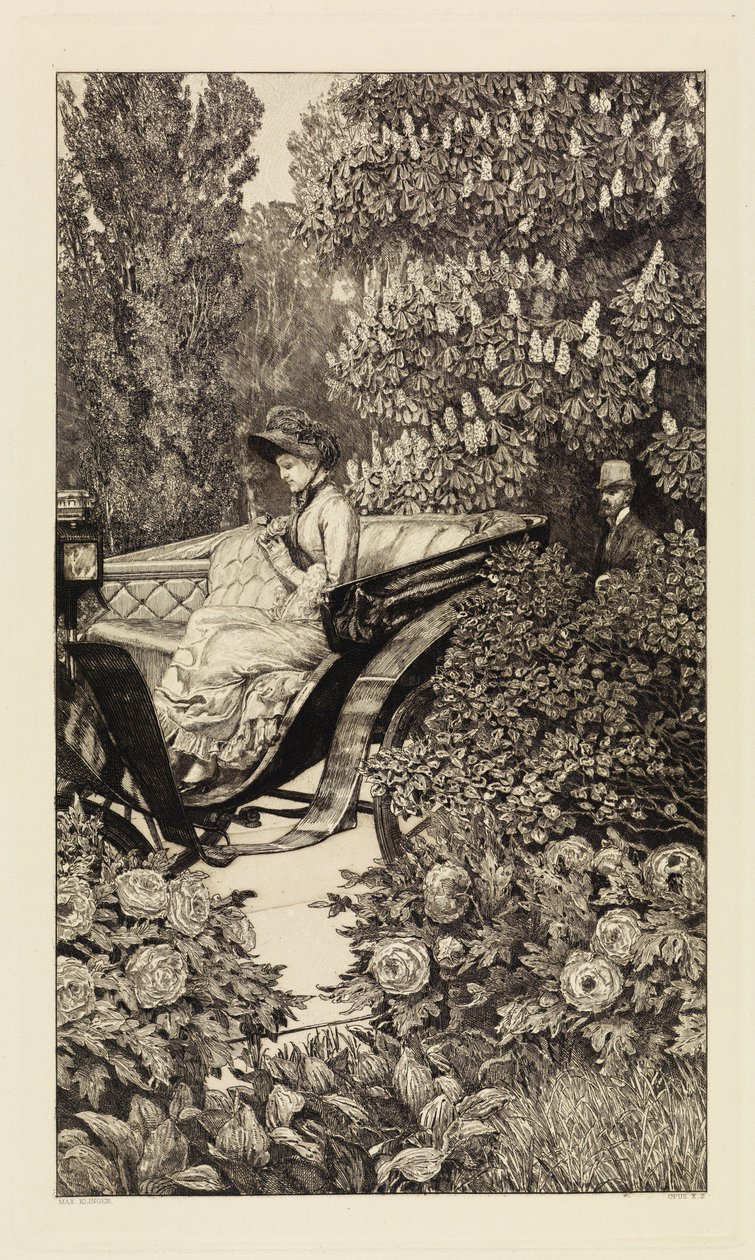 Begegnung (Erste Begegnung) (Eine Liebe, Opus X, Blatt 2) von Max Klinger