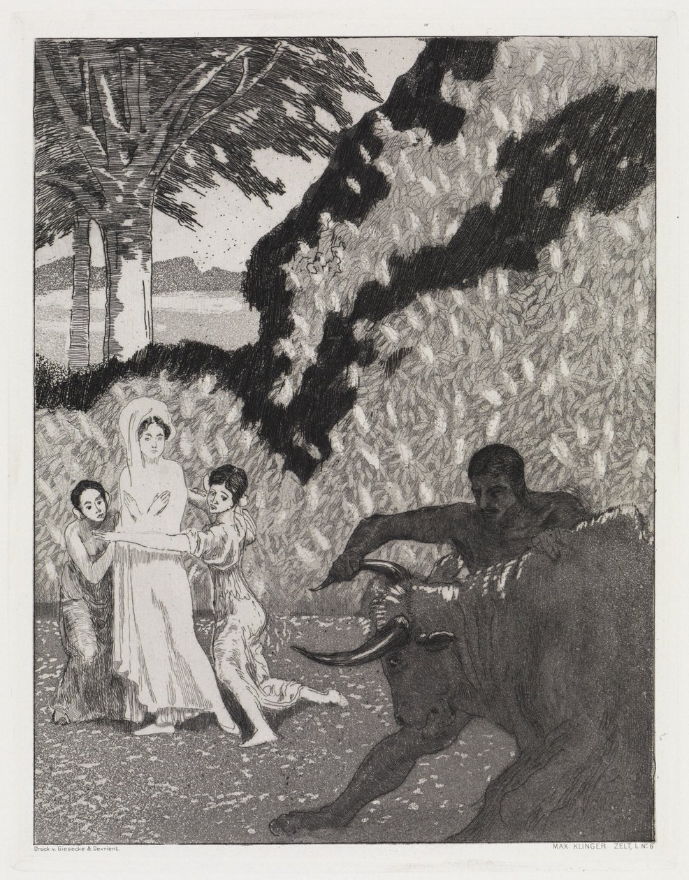 Der Stier (Zelt, Opus XIV, 1. Teil, Nr. 6) von Max Klinger