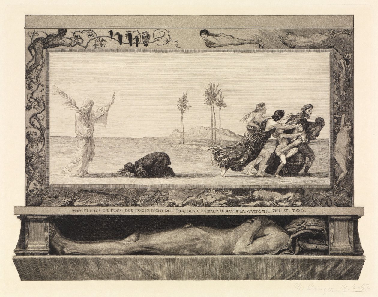 Der Tod als Heiland (Vom Tode, Erster Teil, Opus XI, Blatt 10) von Max Klinger