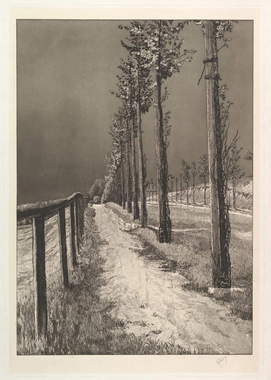 Die Chaussee, aus der Serie Vier Landschaften von Max Klinger